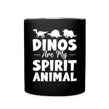 Dinos are my spirit animal - Dino Dinosaur Lover - Full Colour Mug - black - Front
