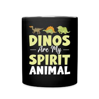 Dinos are my spirit animal - Dinosaur Lover - Full Colour Mug - black - Front