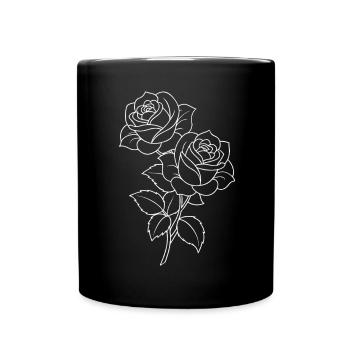 Roses - Fleurs - Fleurs - Dicton - Mug uni - noir - Devant