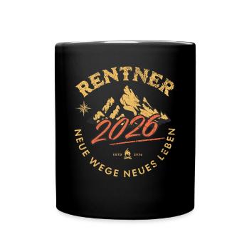 Rentner 2026 - Tasse einfarbig - Schwarz - Vorne