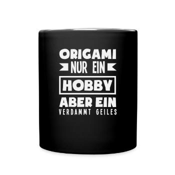Origami just a hobby but a damn one - Full Colour Mug - black - Front
