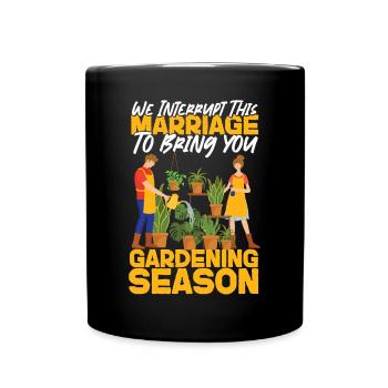 Amoureux des plantes Jardinage Mari Femme - Mug uni - noir - Devant