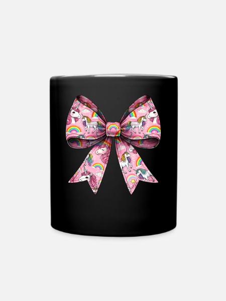 Coquette noeud Licorne Motif Fête des Mères Rose - Mug uni - noir