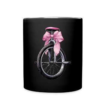 Coquette Bow Unicycling Unicycle Mom Pink - Full Colour Mug - black - Front