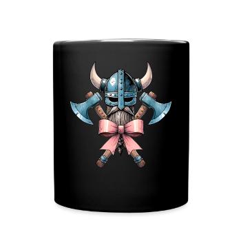 Coquette Bow Viking Norse Mythology Ribbon - Full Colour Mug - black - Front