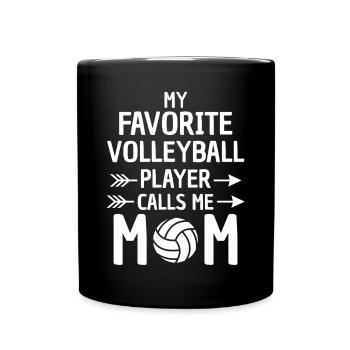 Funny Volleyball Mom Design Mom - Full Colour Mug - black - Front