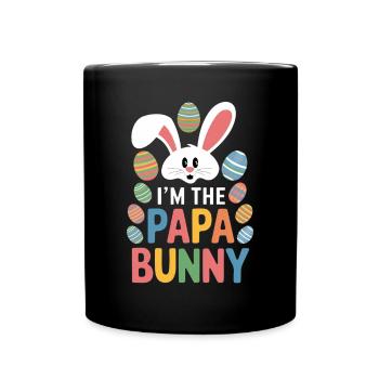Lustiges Osterhasen Papa Ostern Design - Tasse einfarbig - Schwarz - Vorne