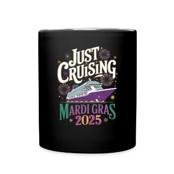Just Cruising Mardi Gras 2025 Cruise Festival - Full Colour Mug - black - Front