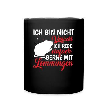 Lemming Vole likes to talk to lemming - Full Colour Mug - black - Front