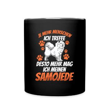 Samojede mehr mögen Samojedenspitz Samojede - Tasse einfarbig - Schwarz - Vorne