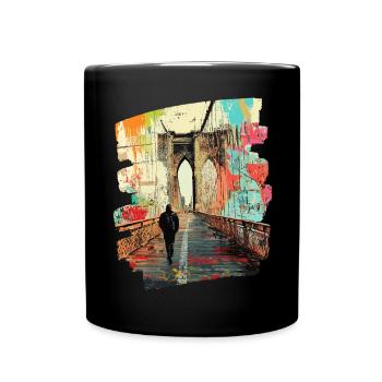 Brooklyn Bridge - Tasse einfarbig - Schwarz - Vorne
