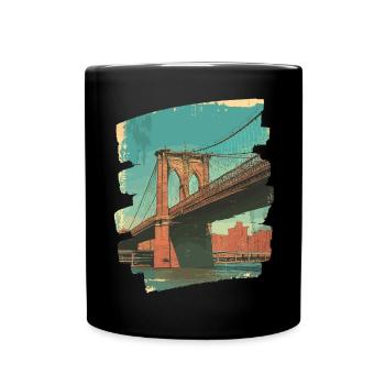 Brooklyn Bridge - Tasse einfarbig - Schwarz - Vorne