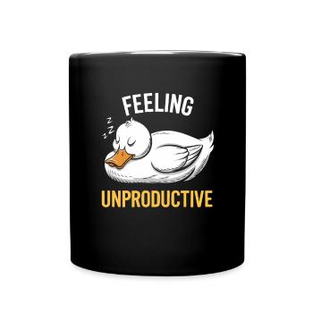 Feeling Unproductive Duck Illustration - Full Colour Mug - black - Front