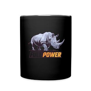 Rhinocéros pleine puissance force énergie animale - Mug uni - noir - Devant