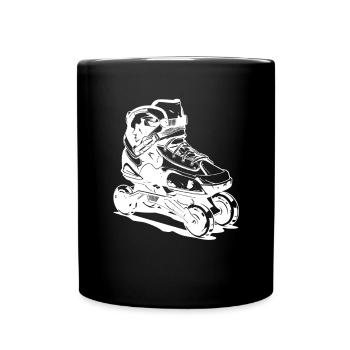 Roller Skates Drawing - Full Colour Mug - black - Front