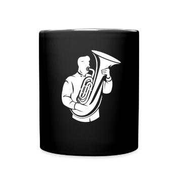 Tuba Player Sketch - Full Colour Mug - black - Front