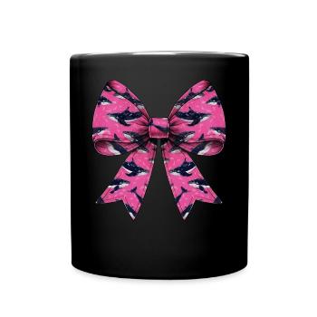 Coquette Schleife Wal Ozean Tiermuster Rosa - Tasse einfarbig - Schwarz - Vorne
