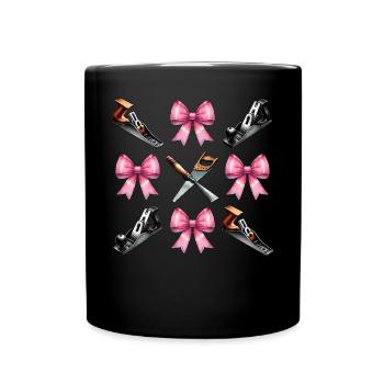 Coquette Bow Woodworking Woodworker - Full Colour Mug - black - Front
