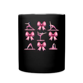 Kokette Bogen Pilates Fitness Workout Rosa - Tasse einfarbig - Schwarz - Vorne