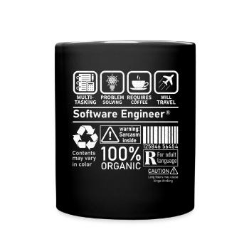 software engineer multi tasking problem solving - Full Colour Mug - black - Front