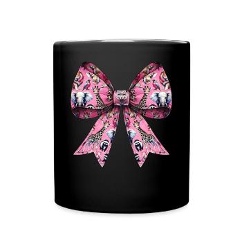 Coquettish Bow Zookeeing Zookeeper Animals Pattern - Full Colour Mug - black - Front
