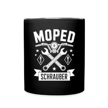 Moped Schrauber Mechaniker Mopedfahrer - Tasse einfarbig - Schwarz - Vorne