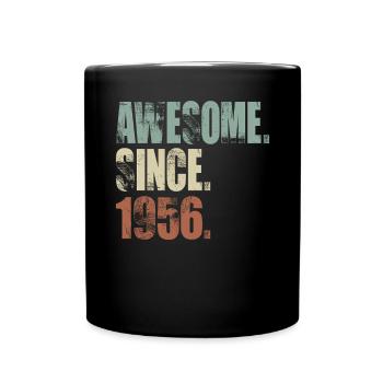 Awesome Since 1956 Birthday Retro - Full Colour Mug - black - Front