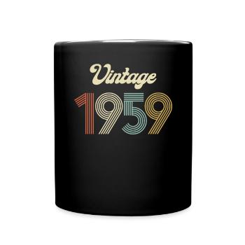 Vintage 1959 - 66 Birthday Men Women Retro - Full Colour Mug - black - Front