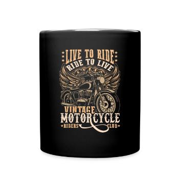 Motorrad - Tasse einfarbig - Schwarz - Vorne