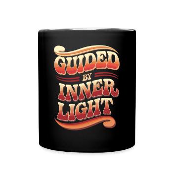 Inspired by Inner Light Spiritual Quote - Full Colour Mug - black - Front