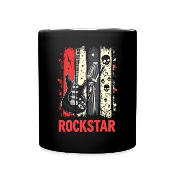 Rocker Shirt – Retro Rock Music Motif - Full Colour Mug - black - Front
