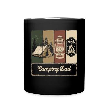 Camping Dad – Vintage Lagerfeuer & Outdoor - Tasse einfarbig - Schwarz - Vorne