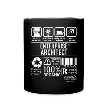 Enterprise Architect multi tasking problem solving - Full Colour Mug - black - Front
