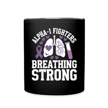 Alpha-1-Antitrypsin-Mangel-Bewusstseinsstörung - Tasse einfarbig - Schwarz - Vorne