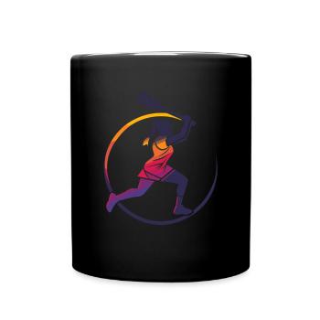 Lacrosse Woman - Full Colour Mug - black - Front
