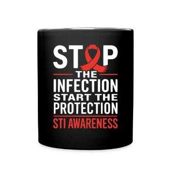 STI Awareness Sexually Transmitted Infections - Full Colour Mug - black - Front