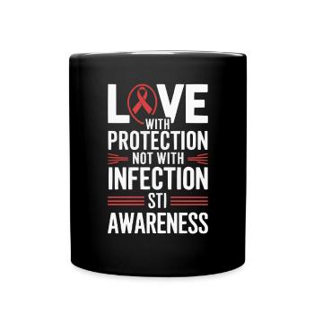 STI Awareness Sexually Transmitted Infections - Full Colour Mug - black - Front