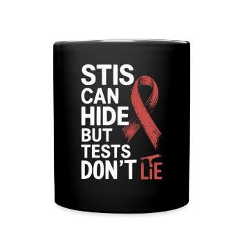 STI Awareness Sexually Transmitted Infections - Full Colour Mug - black - Front