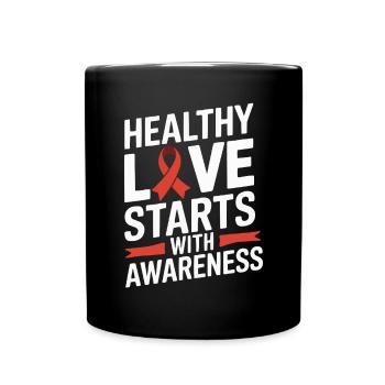 STI Awareness Sexually Transmitted Infections - Full Colour Mug - black - Front