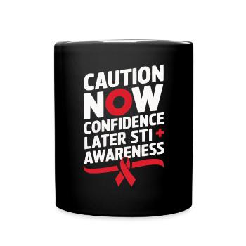 STI Awareness Sexually Transmitted Infections - Full Colour Mug - black - Front
