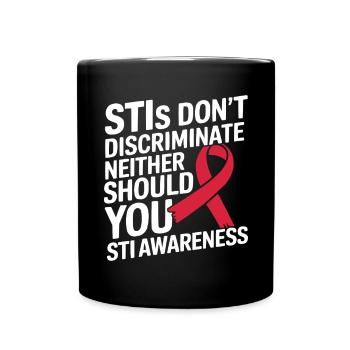 STI Awareness Sexually Transmitted Infections - Full Colour Mug - black - Front