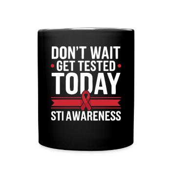 STI Awareness Sexually Transmitted Infections - Full Colour Mug - black - Front