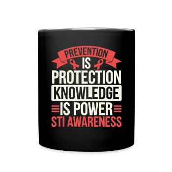STI Awareness Sexually Transmitted Infections - Full Colour Mug - black - Front
