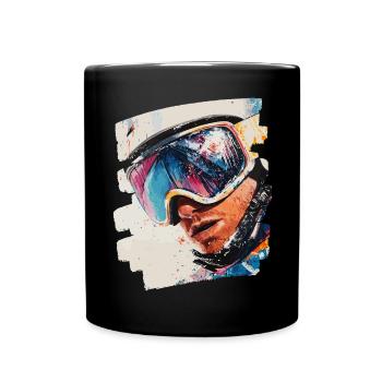 Snowboarder powder snow - Full Colour Mug - black - Front