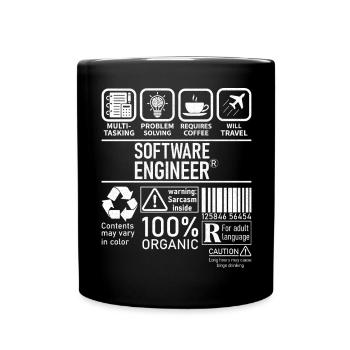 Software Engineer multi tasking problem solving - Full Colour Mug - black - Front