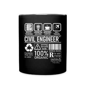 Ingénieur civil multitâche résolution de problèmes - Mug uni - noir - Devant