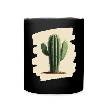 Kaktus - Tasse einfarbig - Schwarz - Vorne