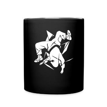 Breakdancer Skizze - Tasse einfarbig - Schwarz - Vorne