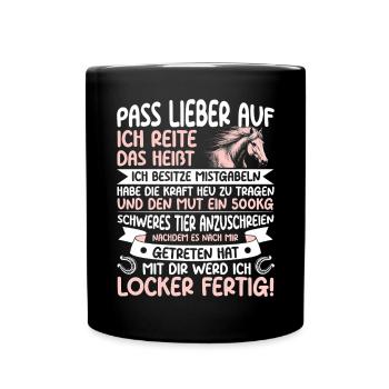 Équitation Sports équestres Cavaliers Amoureux des chevaux - Mug uni - noir - Devant