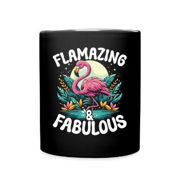 Flamazing & Fabuleux ! Flamant - Mug uni - noir - Devant